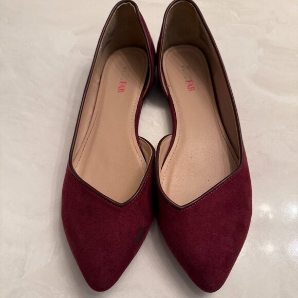 Maroon Just Fab Flats - Picture 1 of 3